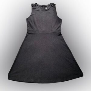 Loft (by Ann Taylor) Gray Textured fit and flare A-Line midi dress (Size 18)